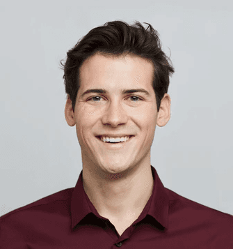 Smiling man with collared shirt